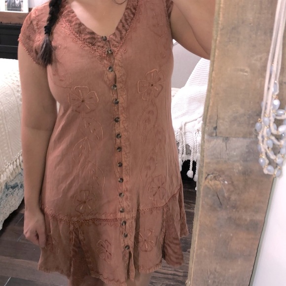 RAINFOREST café large vintage embroidered dress - Picture 1 of 7